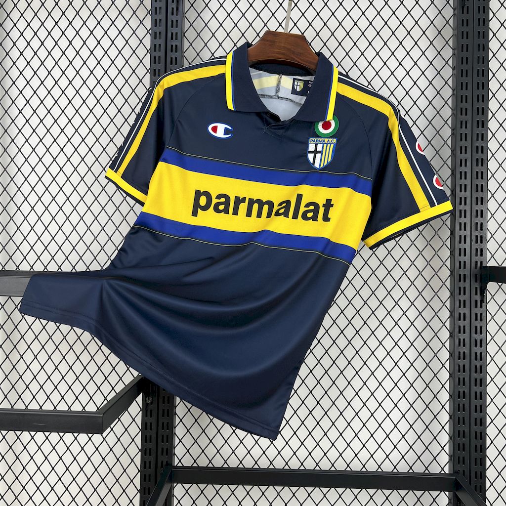 Jersey Parma Retrô 1999/00 Away Azul e Amarela