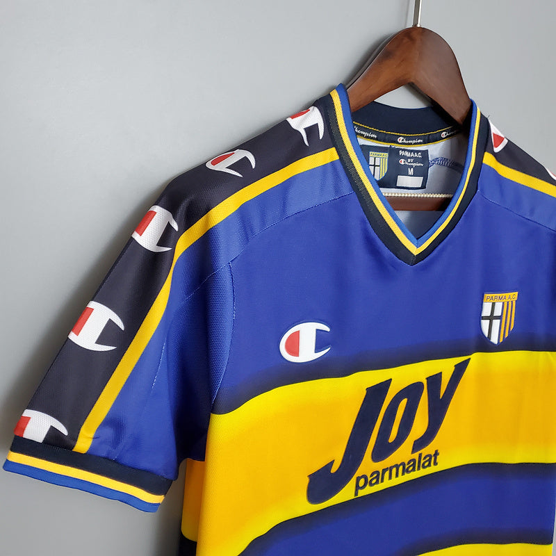 Jersey Parma Retrô 2001/2002 Azul e Amarela - Champion