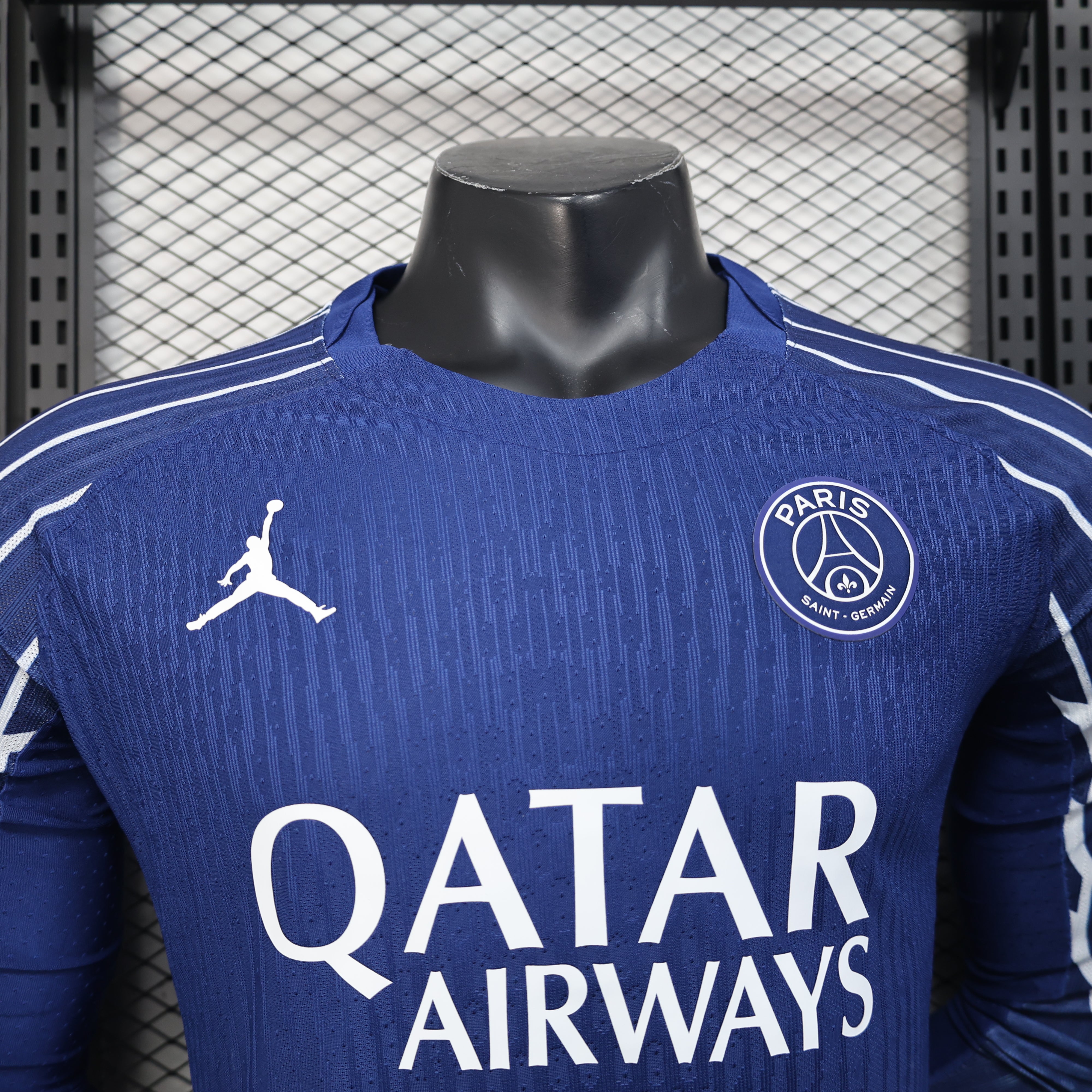 Blue Paris Saint-Germain PSG 25/26 4th away jersey with Jordan logo