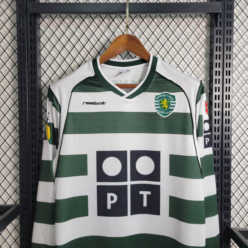 Jersey Sporting Retrô 2001/03 Manga Longa Verde